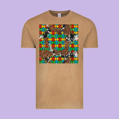 Western Autism Seamless Pattern Vintage Tee Designed By Artiststas