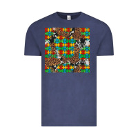 Vintage Denim western autism seamless pattern Vintage Tee - Artiststas