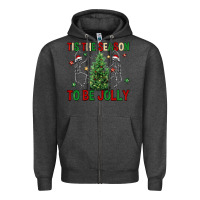 Charcoal Heather Tis' the season to be Jolly Zipper Hoodie - NancyCooperArtShop