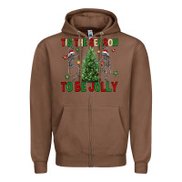 Chestnut Tis' the season to be Jolly Zipper Hoodie - NancyCooperArtShop