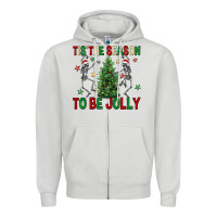 Dove Grey Tis' the season to be Jolly Zipper Hoodie - NancyCooperArtShop