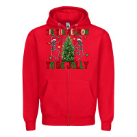 Red Tis' the season to be Jolly Zipper Hoodie - NancyCooperArtShop
