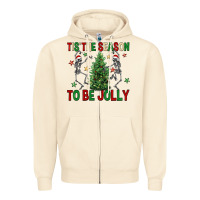 Sandshell Tis' the season to be Jolly Zipper Hoodie - NancyCooperArtShop