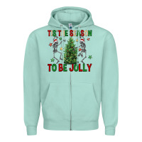 Seafoam Tis' the season to be Jolly Zipper Hoodie - NancyCooperArtShop