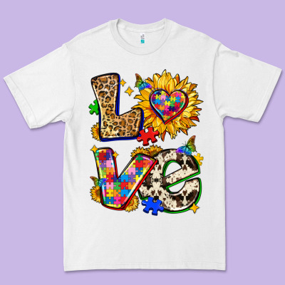 Autism Love Premium Tee Designed By Zillion Design Studio