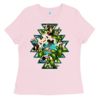 Bubblegum Pink aztec  cowhide cactus gemstone Ladies Tee - JahusDesignShop