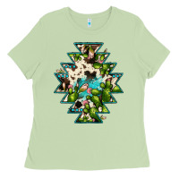 Matcha aztec  cowhide cactus gemstone Ladies Tee - JahusDesignShop