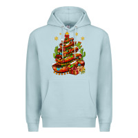 Blue Mist Christmas Feliz Navidad sombrero tree Premium Hoodie - NancyCooperArtShop