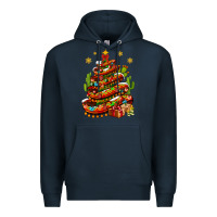 Navy Christmas Feliz Navidad sombrero tree Premium Hoodie - NancyCooperArtShop