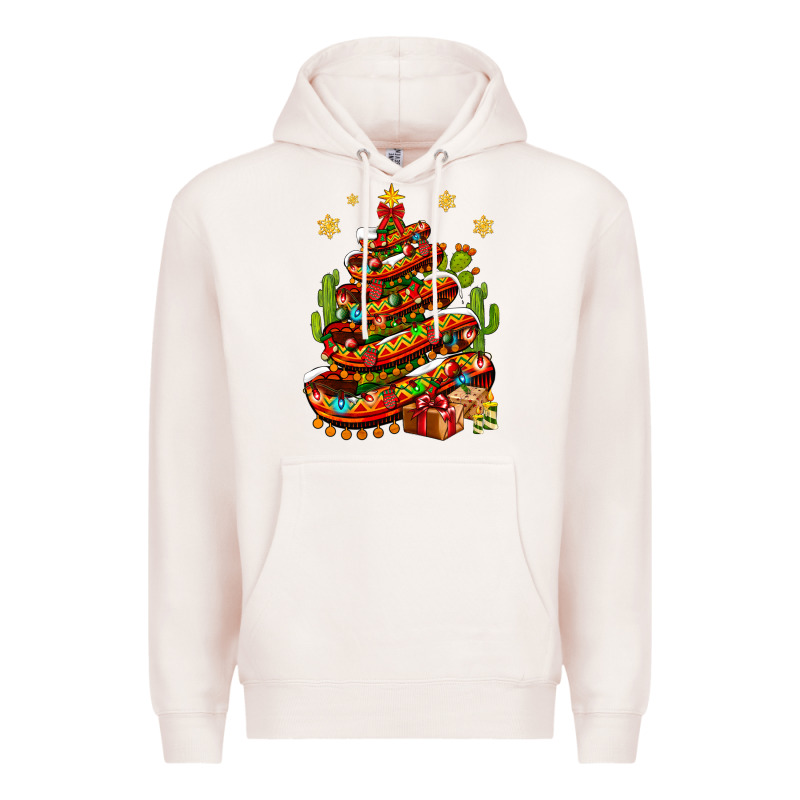 Christmas Feliz Navidad Sombrero Tree Premium Hoodie by NancyCooperArtShop | Teevron