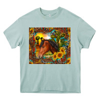 Arona western horse and sunflower Heavy Core Tee - RanaPortraitStore