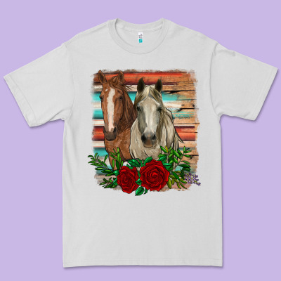 Horses With Roses Premium Tee Designed By Ranaportraitstore