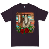 Plum horses with roses Premium Tee - RanaPortraitStore
