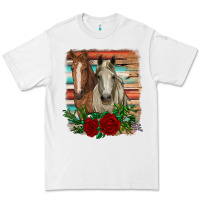White horses with roses Premium Tee - RanaPortraitStore