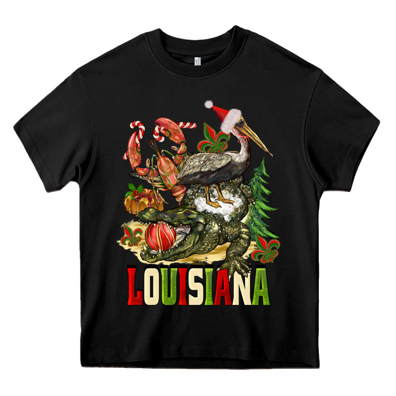 Christmas Louisiana Heavy Core Tee by BarkalooDesign | Teevron