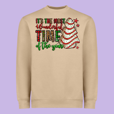 It's The Most Wonderful Time Of The Year Christmas Tree Cake Heavyweight Sweatshirt Designed By Jasminsmagicworld