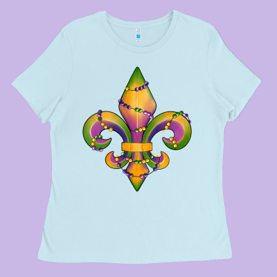 Mardi Gras Fleur De Lis Ladies Tee Designed By Ranaportraitstore