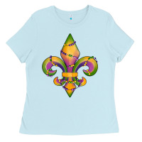 Baby Blue mardi gras fleur de lis Ladies Tee - RanaPortraitStore