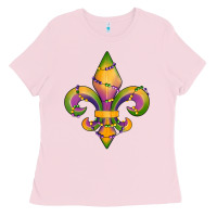 Bubblegum Pink mardi gras fleur de lis Ladies Tee - RanaPortraitStore