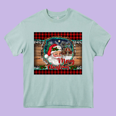 Merry Christmas Santa And Farm Heavy Core Tee Designed By Ranaportraitstore