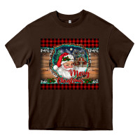 Chocolate Brown merry christmas santa and farm Heavy Core Tee - RanaPortraitStore