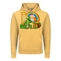 Vintage Mustard st patricks day  rainbow shamrocks Vintage Hoodie - AdoDesignShop