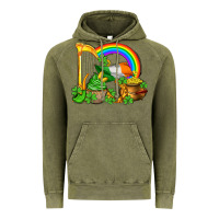Vintage Olive st patricks day  rainbow shamrocks Vintage Hoodie - AdoDesignShop