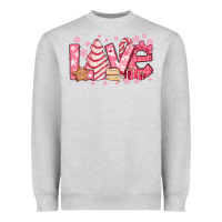 Heather Grey love pink christmas tree cake Heavyweight Sweatshirt - Jasminsmagicworld