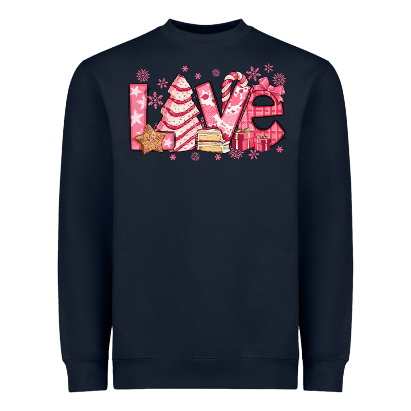 Love Pink Christmas Tree Cake Heavyweight Sweatshirt by Jasminsmagicworld | Teevron