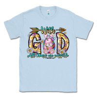 Dusty Blue With God All Things Are Possible Easter Day Classic Tee - CowhideDigitalArt