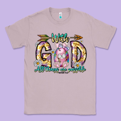 With God All Things Are Possible Easter Day Classic Tee Designed By Cowhidedigitalart