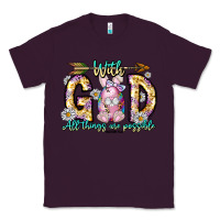 Plum With God All Things Are Possible Easter Day Classic Tee - CowhideDigitalArt