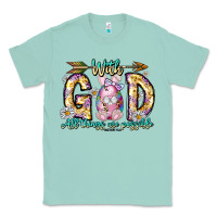 Seafoam With God All Things Are Possible Easter Day Classic Tee - CowhideDigitalArt