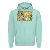 Seafoam Egg hunter with camouflage plate letters Zipper Hoodie - NancyCooperArtShop