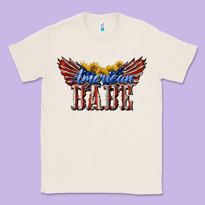 American Babe With Sunflowers Classic Tee Designed By Lillyallendesigns