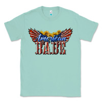 Seafoam American Babe With Sunflowers Classic Tee - LillyAllenDesigns