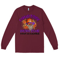 Burgundy courtside social club Long Sleeve Tee - MaliasSmallBusiness