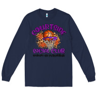 Navy courtside social club Long Sleeve Tee - MaliasSmallBusiness