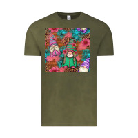 Vintage Olive floral easter gnomes seamless pattern Vintage Tee - Artiststas