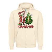 Sandshell Merry Christmas Black Santa Zipper Hoodie - MaliasSmallBusiness