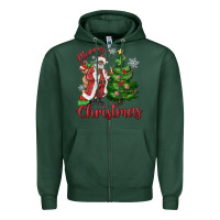 Sports Green Merry Christmas Black Santa Zipper Hoodie - MaliasSmallBusiness