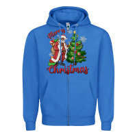 True Royal Merry Christmas Black Santa Zipper Hoodie - MaliasSmallBusiness