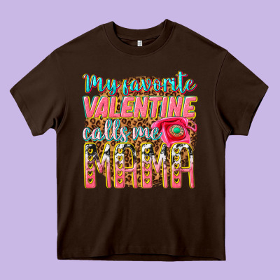 My Favorite Calls Me Mama Heavy Core Tee Designed By Texasbilliewilder