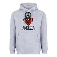 Heather Grey Peace Love America Heavyweight Hoodie - Bettercallsaul
