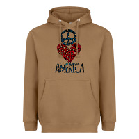 Toasted Coconut Peace Love America Heavyweight Hoodie - Bettercallsaul