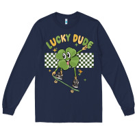 Navy lucky dude Long Sleeve Tee - MaliasSmallBusiness