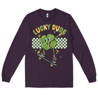 Plum lucky dude Long Sleeve Tee - MaliasSmallBusiness