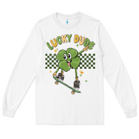 White lucky dude Long Sleeve Tee - MaliasSmallBusiness