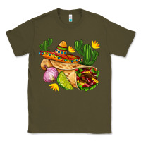 Army Green burrito  with sombrero and union with cactus Classic Tee - AdoDesignShop