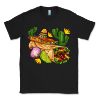 Black burrito  with sombrero and union with cactus Classic Tee - AdoDesignShop